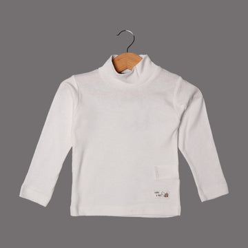 WHITE PLAIN HINECK FULL SLEEVES FOR WINTERS